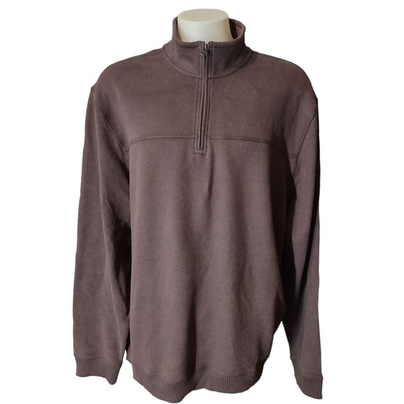 Arrow Other - Arrow Pullover 2XLT Men Cabin Core Norm Core Brown Quarter Zip Mock Neck Sweater